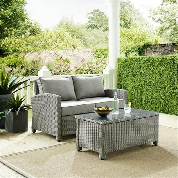 Claustro Bradenton Outdoor Wicker Seating Set Grey - 2 Piece CL3049057